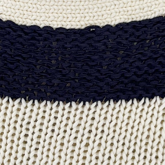 Ann Taylor Womens Sweater Knit Striped   XS Colorblock Short Sleeve Cable Chain - Picture 6 of 12